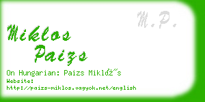 miklos paizs business card